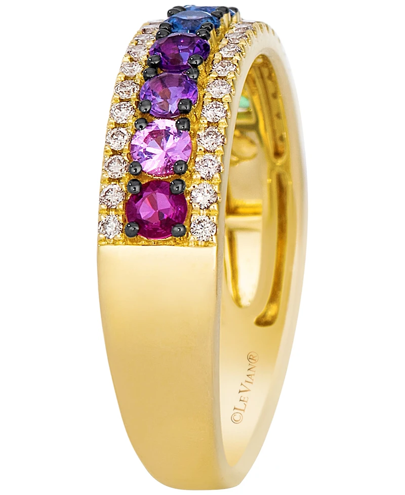 Le Vian Multi-Gemstone & Diamond (1/5 ct. t.w.) Ring in 14k Honey Gold