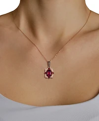 Le Vian Garnet (1-7/8 ct. t.w.) & Diamond (5/8 ct. t.w.) Pendant Necklace in 14k Strawberry Gold