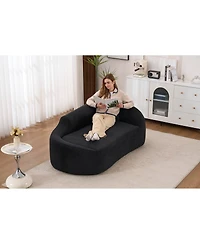 Streamdale Furniture Compression Curved Chaise Longue Indoor Modern Chenille Loveseat Couch