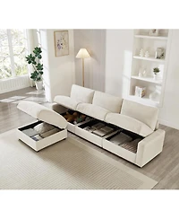 Streamdale Furniture Modular L-Shape Sectional Sofa with Ottoman Storage