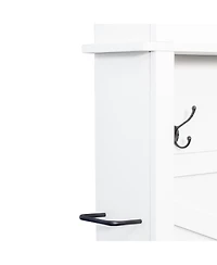 Streamdale Furniture Farmhouse 4-in-1 Hall Tree with 6 Hooks and 16 Shoe Compartments