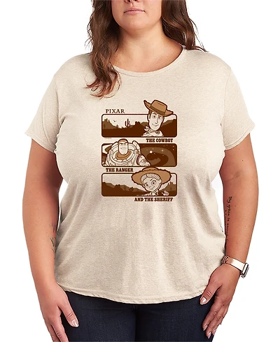 Hybrid Apparel Plus Toy Story 5 Woody Buzz Jessie Stack Short-Sleeve Graphic T-Shirt
