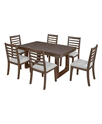 Streamdale Furniture 7 Piece Farmhouse Extendable Dining Set