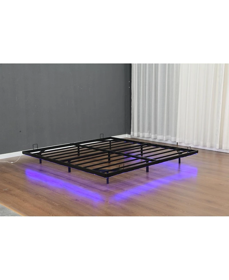 Streamdale Furniture Led Floating Bed Frame, Metal Platform, No Box Spring