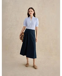 Hobbs London Women's Ginny Belted Pleated Midi Shirt Dress