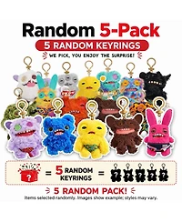 Fuggler Set of 5 Zuru Fuggler Keyring 5 Inch Plush Toy Mystery Random Assortment