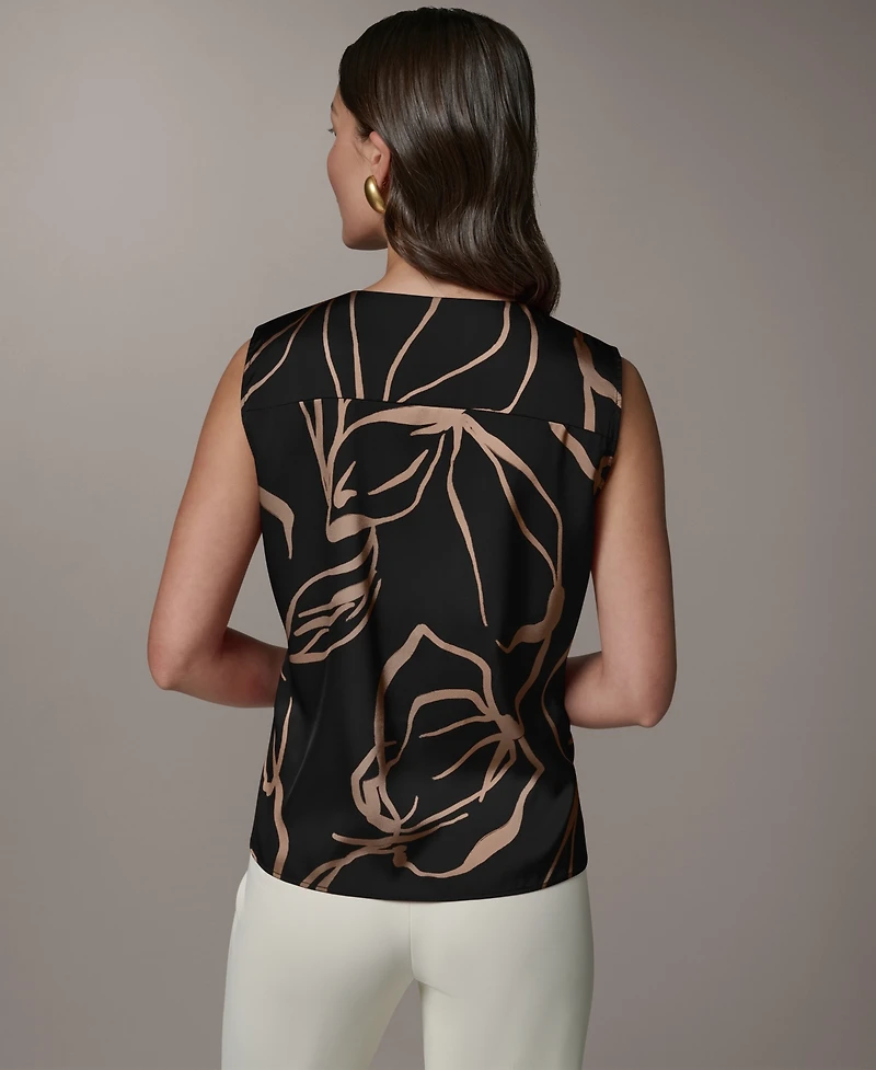 Donna Karan New York Women's Faux Wrap V-Neck Top