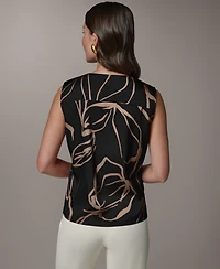 Donna Karan New York Women's Faux Wrap V-Neck Top