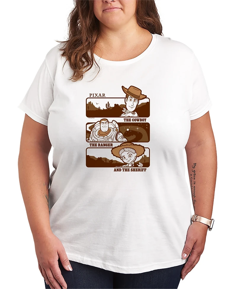 Hybrid Apparel Plus Toy Story 5 Woody Buzz Jessie Stack Short-Sleeve Graphic T-Shirt
