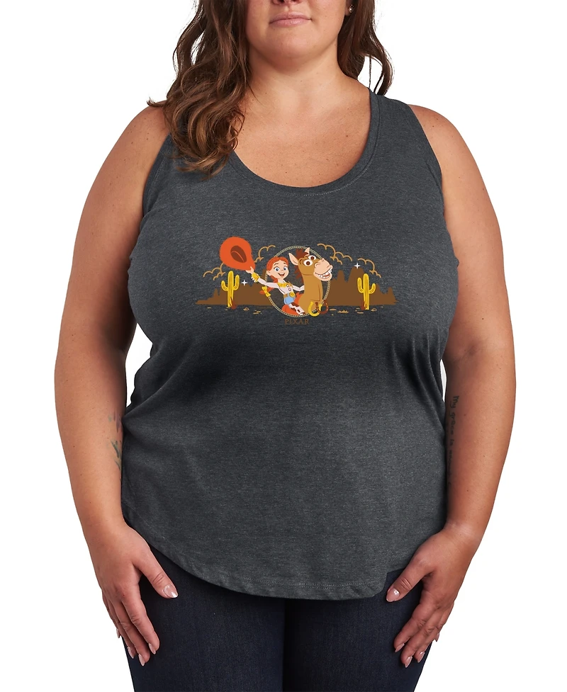 Hybrid Apparel Plus Toy Story 5 Jessie Riding Bullseye Western Racerback Sleeveless Tank Top