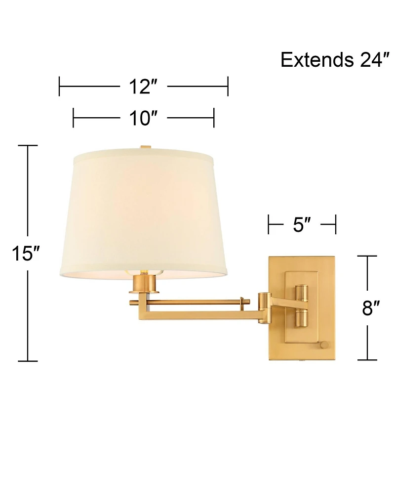 Franklin Iron Works Easley 15" High Warm Plug-In Swing Arm Wall Lamp Set of 2
