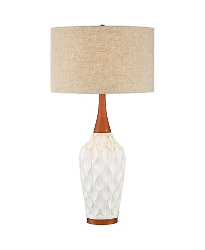 360 Lighting Mid Century Modern Table Lamp with Dimmer 30" Tall Ceramic Shade for Bedroom Bedside