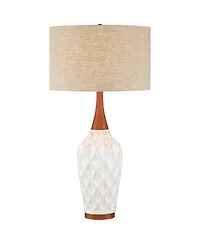 360 Lighting Mid Century Modern Table Lamp with Dimmer 30" Tall Ceramic Shade for Bedroom Bedside