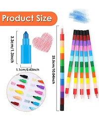 Gnuadz Stackable Buildable Crayons Diy Rainbow Pencils 24pcs