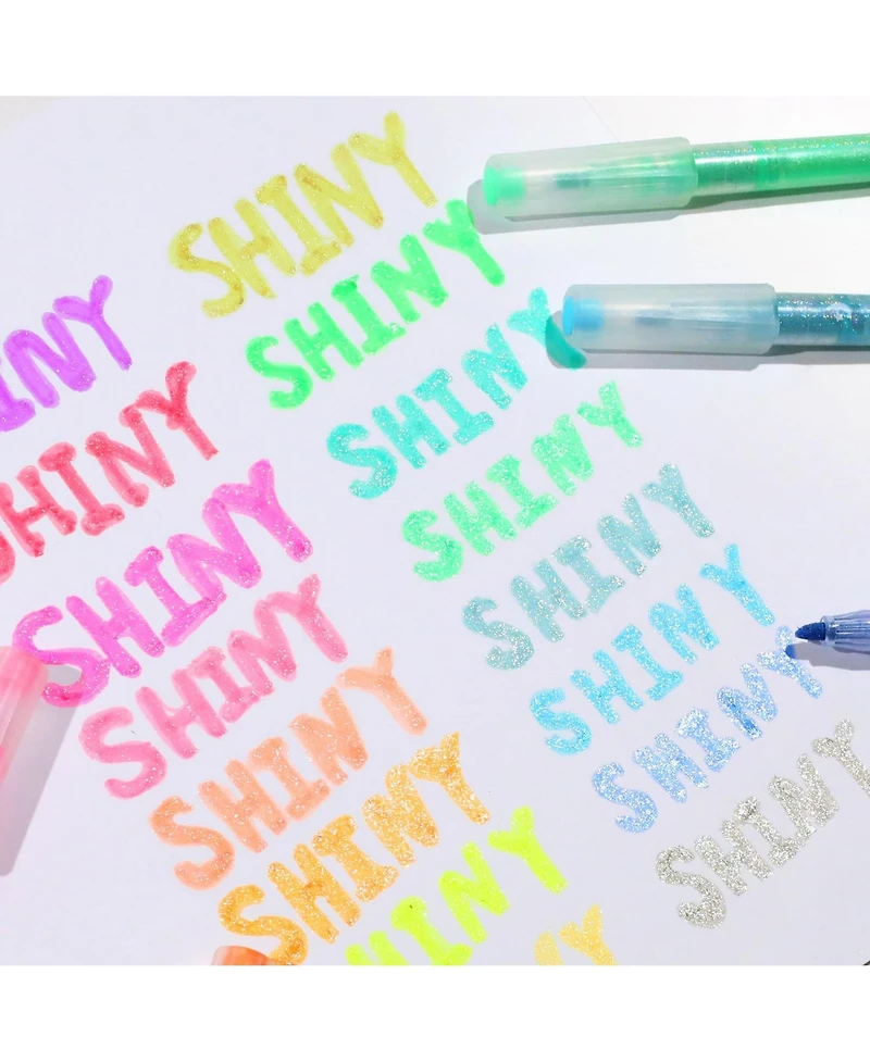 Gnuadz Glitter Highlighters Chisel Tip Sparkle No Bleed Pastel Markers