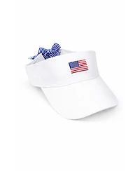 Bits and Bows Women's American Flag Bow Visor