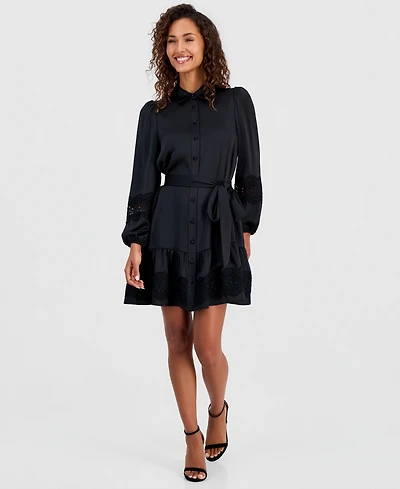 Anne Klein Women's Tiered Belted Shirtdress