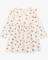 First Impressions Baby Girls' 0M-24M Long-Sleeve Football-Print Dress, Macy's Exclusive