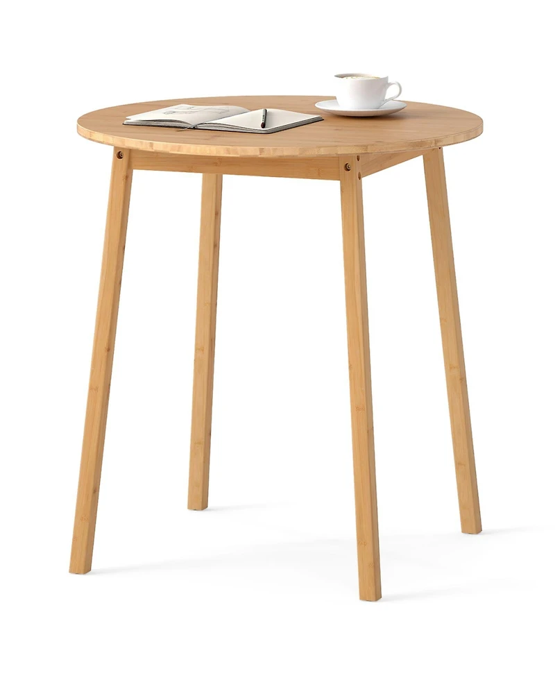 Slickblue Wicker Round Dining Table for 2-4 Person Patio Table