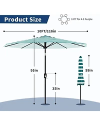 gaomon Outdoor Stripe Outdoor Patio Umbrella, Uv Protection Waterproof for Pool Deck Yard