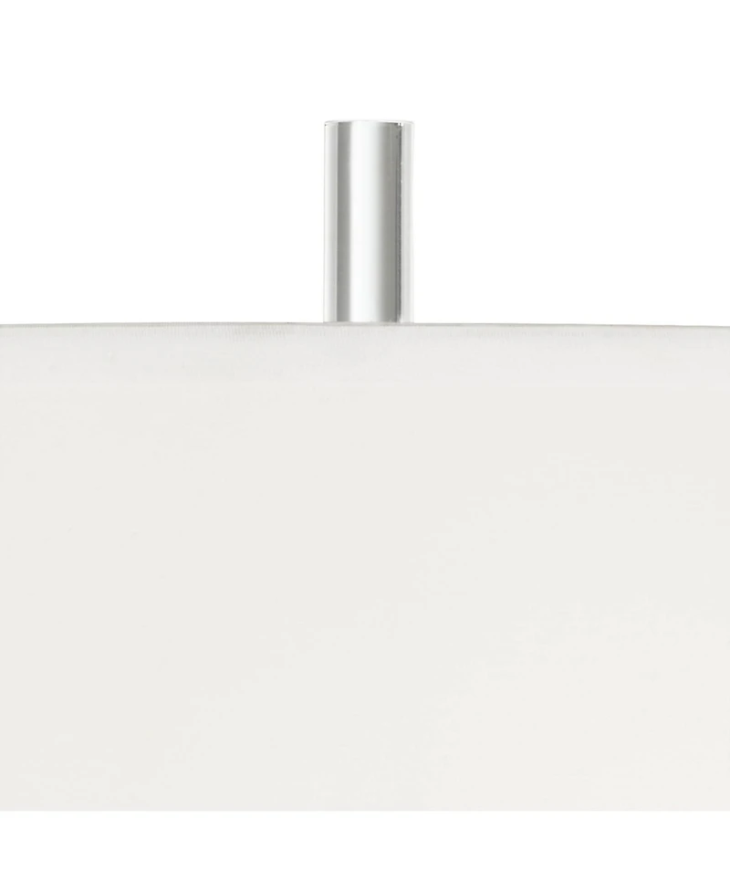Possini Euro Design Cadence Modern Table Lamp with Square Riser 31 1/2" Tall Glass Column White Shade for Bedroom Living Room Bedside Office Family