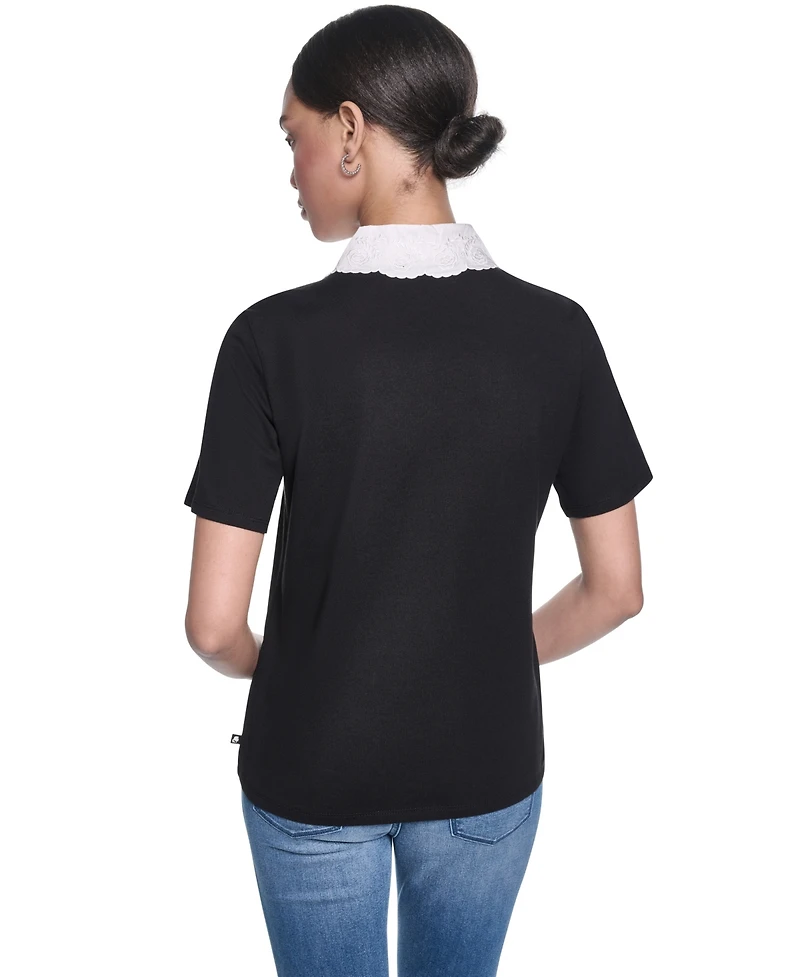 Karl Lagerfeld Paris Petite Short-Sleeve Top
