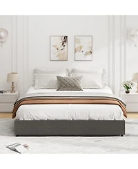 gaomon King Size Platform Bed Frame with 4 Storage Drawers,No Fixed Headboard
