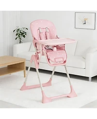 gaomon Baby High Chair, Foldable Feeding Chairs for Babies and Toddlers, Adjustable Height/Backrest/Footrest, Removable Tray, Fast Folding