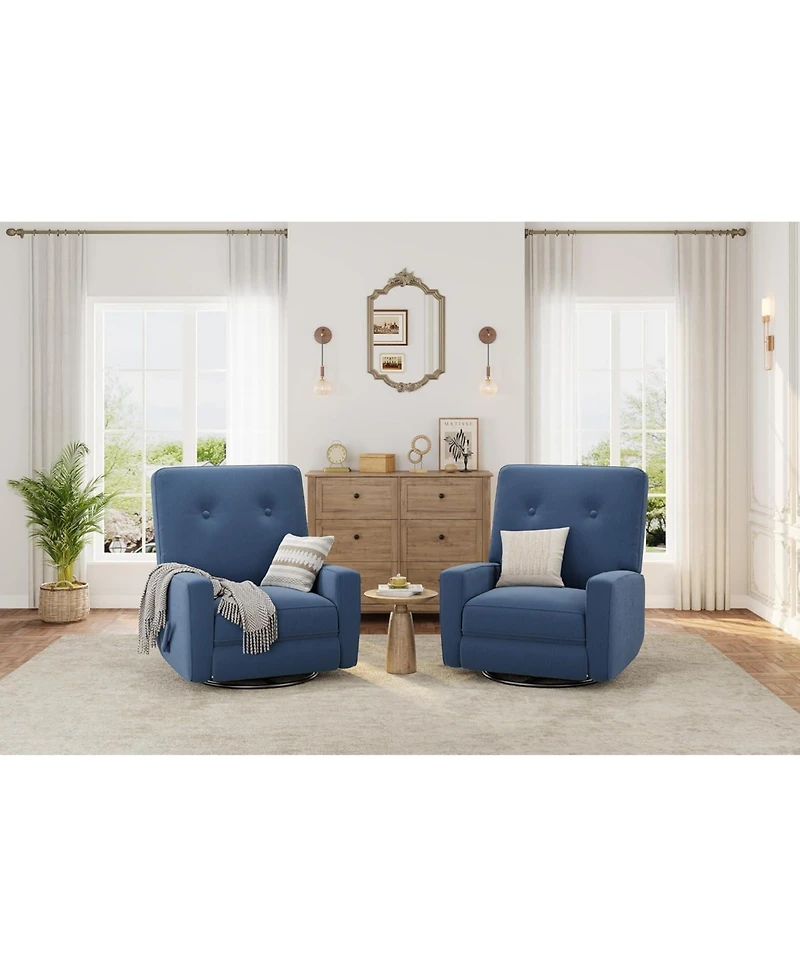 gaomon Nursery Recliner Chair,360 Swivel Rocking Glider Chair for Adults with Adjustable Backrest and Footrest,Upholstered Armchair for Living Rooms