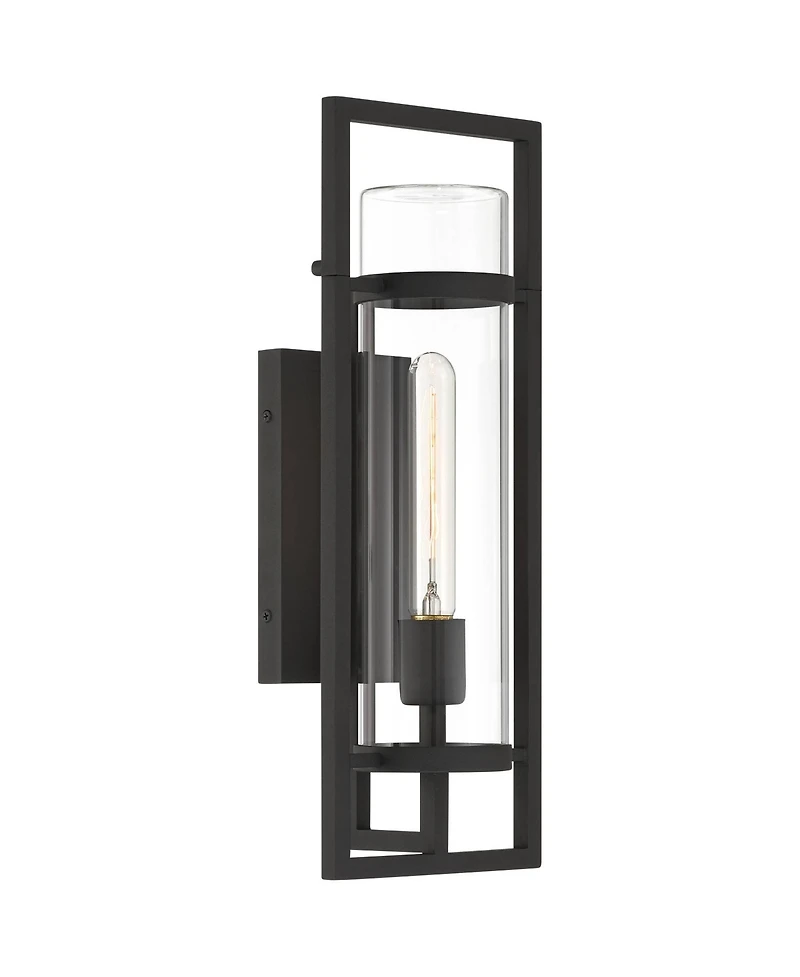 Possini Euro Design Castello 18inches High Modern Outdoor Wall Light Fixture Mount Porch Weatherproof Sand Marine Grade Finish