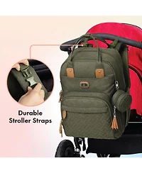Dikaslon Diaper Bag Backpack with Portable Changing Pad, Pacifier Case and Stroller Straps