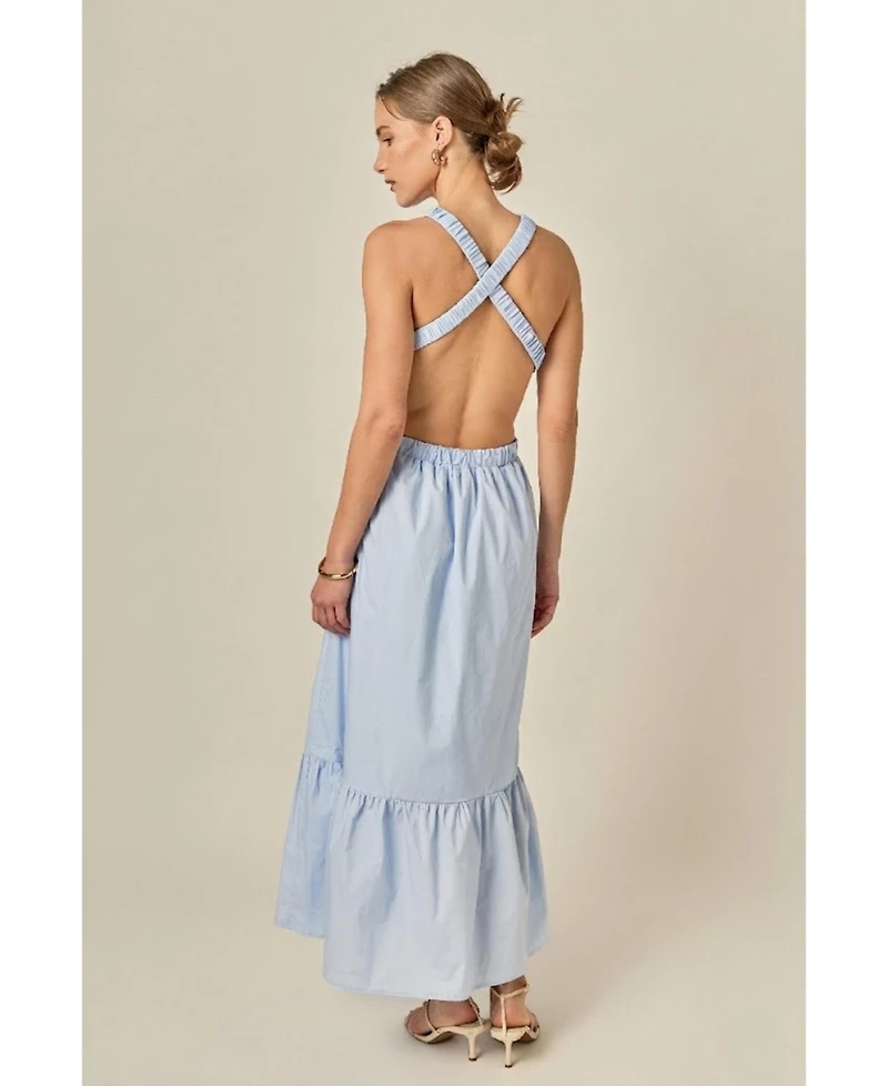 English Factory Women's Elastic Detail Sleeveless Dress