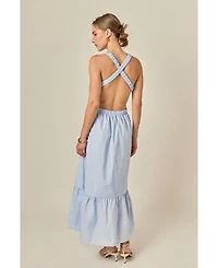 English Factory Women's Elastic Detail Sleeveless Dress