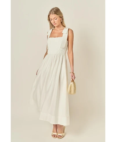 English Factory Women's Mixed Media Midi Dress