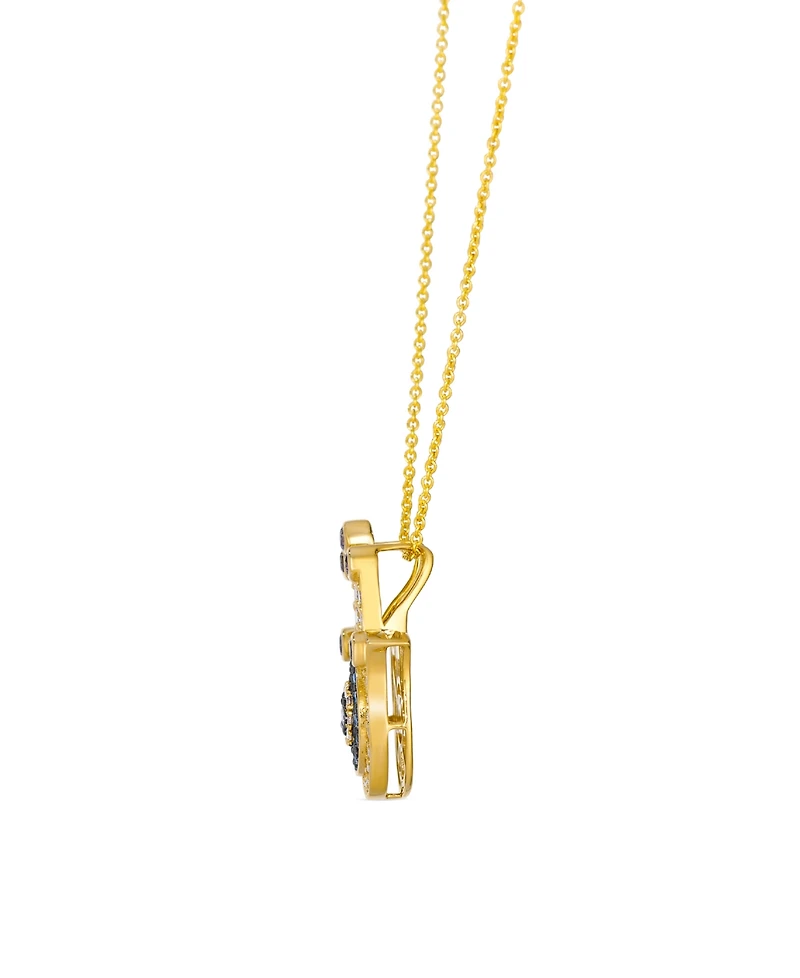 Le Vian Sapphire (1/6 ct. t.w.) & Diamond (1/2 ct. t.w.) Pendant Necklace in 14k Honey Gold
