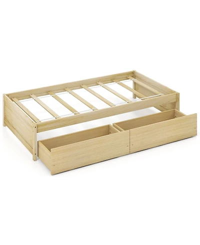 Gouun Captain Bed with 2 Drawers and Slats Support