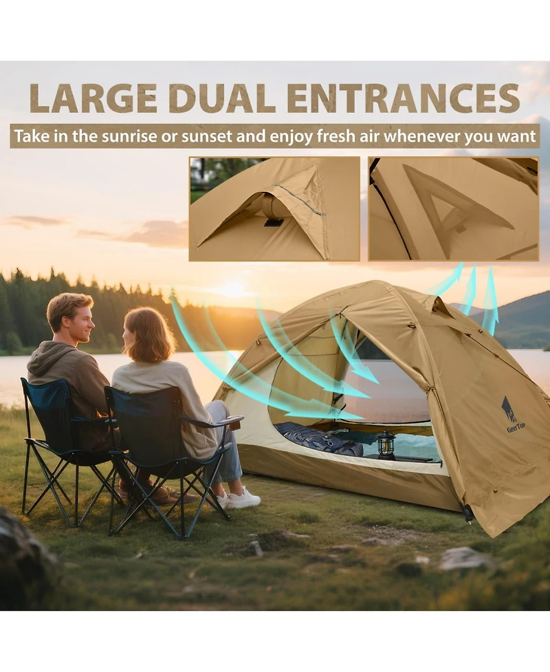 Naturehike Ultralight 2 Person Backpacking Tent 4 Season Waterproof Camping Double Layer Cold Weather Easy Set Up Tents for Family Camp