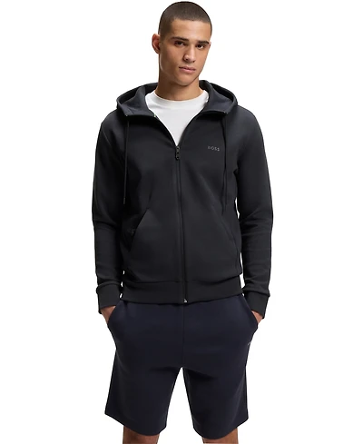 Boss by Hugo Men's Logo Print Zip-Up Hoodie