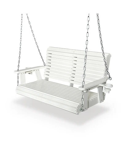 Mega Casa 2 Seater 4 Ft Hdpe Porch Swing with 18/8 Stainless Steel Bolts, Ergonomic Design, Ultra Weather-Resistant, for Outdoor Patio Garden Yard