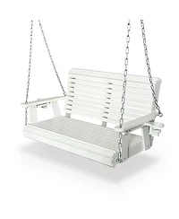 Mega Casa 2 Seater 4 Ft Hdpe Porch Swing with 18/8 Stainless Steel Bolts, Ergonomic Design, Ultra Weather-Resistant, for Outdoor Patio Garden Yard