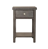Liberty Furniture Industries, Inc. Modern Farmhouse Drawer Chair Side Table in Dusty with Heavy Distressing