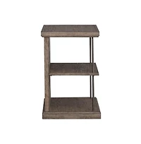 Liberty Furniture Industries, Inc. City Scape Metal Accent Oak Wood Chair Side Table for Living Room