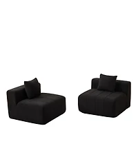 Streamdale Furniture Chenille Sectional Sofa with 2 Pillows, Symmetrical Modular for Living Room/Office