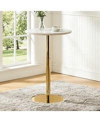 flynama Rock Slab Bar Table with Gold Base and Legs