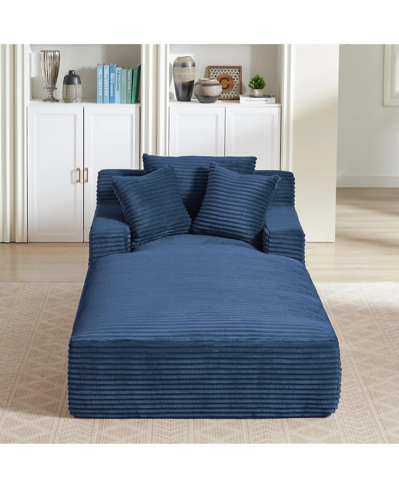 Streamdale Furniture Oversized Corduroy Chaise Lounge Sofa