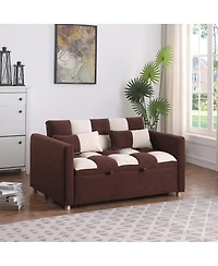 Streamdale Furniture 3-in-1 Sleeper Sofa Couch Bed, Small Teddy Convertible Loveseat Futon