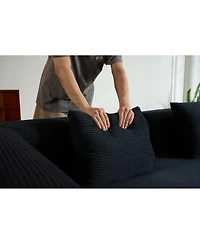 Streamdale Furniture Convertible Sleeper Sofa Bed with Pillow, Corduroy Folding Mattress Couch