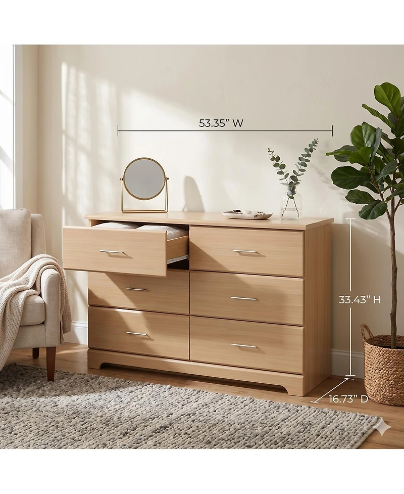 Storkcraft Brookside 6 Drawer Double Dresser (Driftwood)