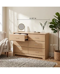 Storkcraft Brookside 6 Drawer Double Dresser (Driftwood)