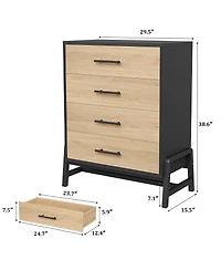 gaomon 4-Drawer Dresser for Bedroom Tall Freestanding Wooden Storage Chest